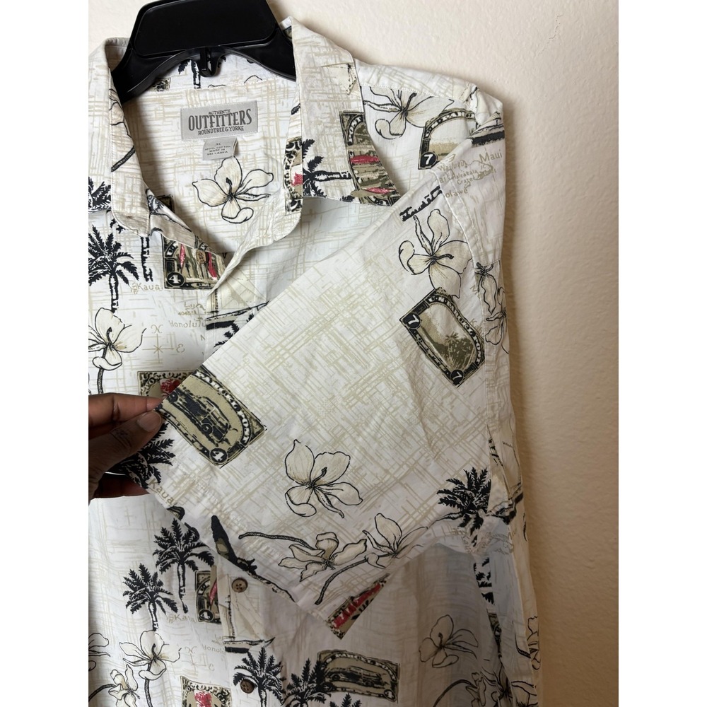 Roundtree & Yorke Outfitters Shirt Mens XL Hawaiian Floral Print Aloha Casual - Picture 3 of 9